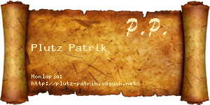Plutz Patrik névjegykártya